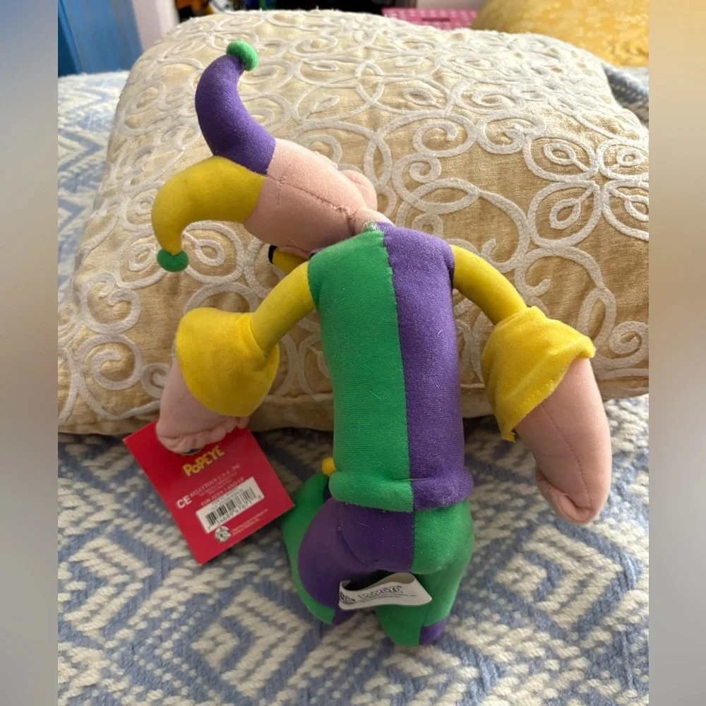 Popeye Plush Doll Jester 90s Mardi Gras Vintage